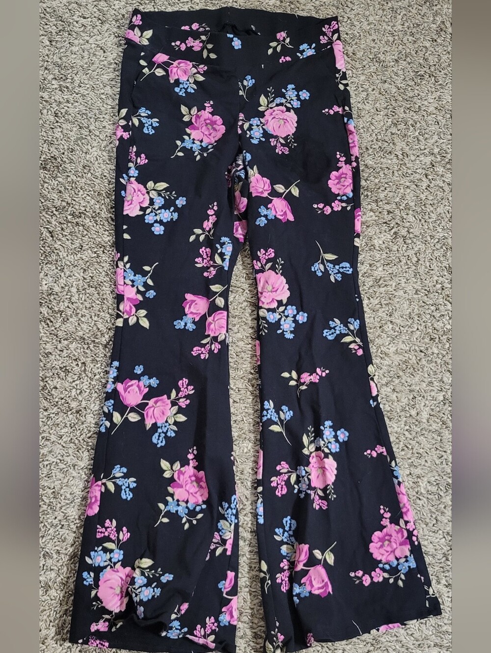 torrid Black Floral Flare Leggings